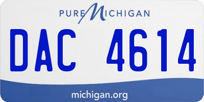 MI license plate DAC4614