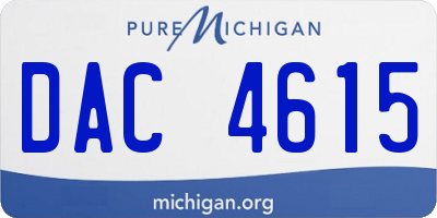 MI license plate DAC4615