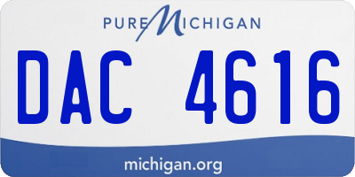 MI license plate DAC4616