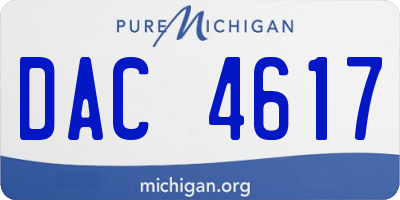 MI license plate DAC4617