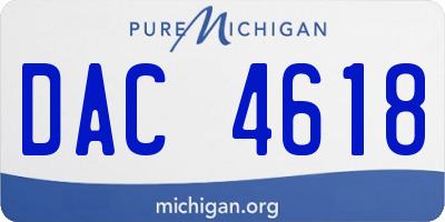 MI license plate DAC4618