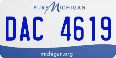 MI license plate DAC4619