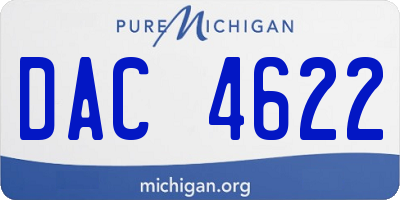 MI license plate DAC4622