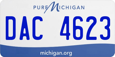 MI license plate DAC4623