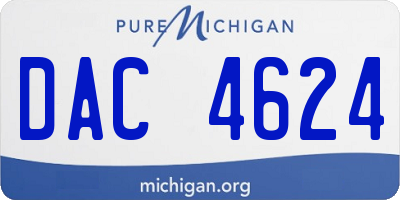 MI license plate DAC4624