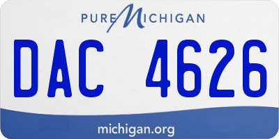 MI license plate DAC4626