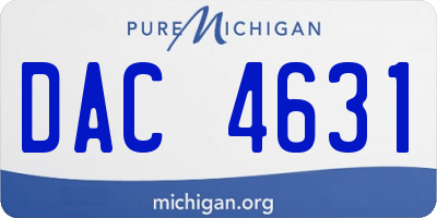 MI license plate DAC4631