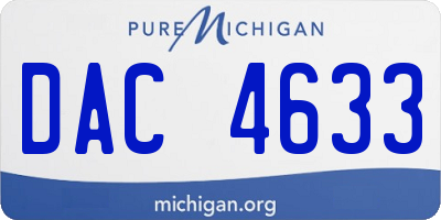 MI license plate DAC4633