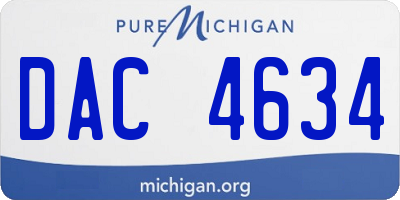 MI license plate DAC4634