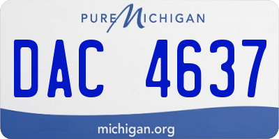 MI license plate DAC4637