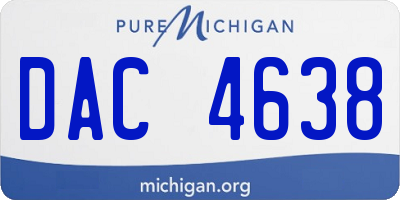 MI license plate DAC4638