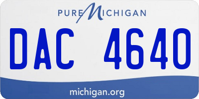 MI license plate DAC4640