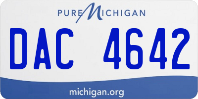 MI license plate DAC4642