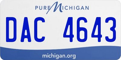 MI license plate DAC4643