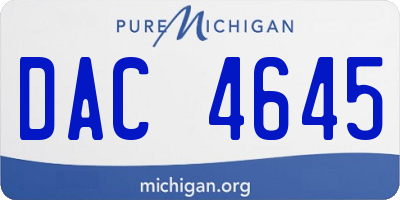 MI license plate DAC4645