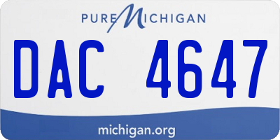 MI license plate DAC4647