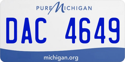 MI license plate DAC4649