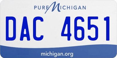 MI license plate DAC4651