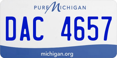 MI license plate DAC4657