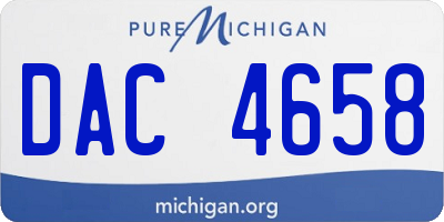 MI license plate DAC4658