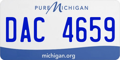 MI license plate DAC4659