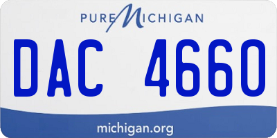 MI license plate DAC4660