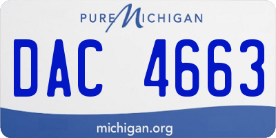 MI license plate DAC4663