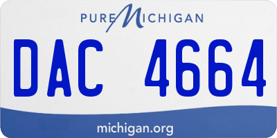 MI license plate DAC4664