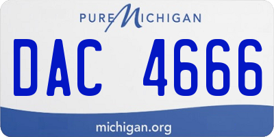 MI license plate DAC4666