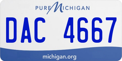 MI license plate DAC4667