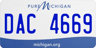 MI license plate DAC4669