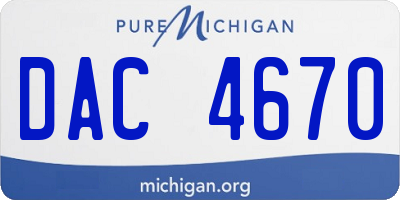 MI license plate DAC4670