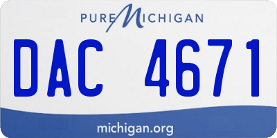 MI license plate DAC4671