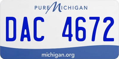 MI license plate DAC4672