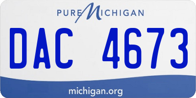 MI license plate DAC4673