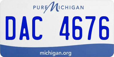 MI license plate DAC4676