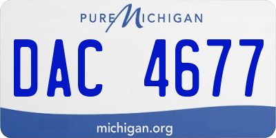 MI license plate DAC4677