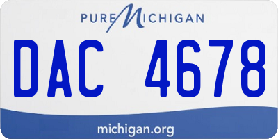 MI license plate DAC4678