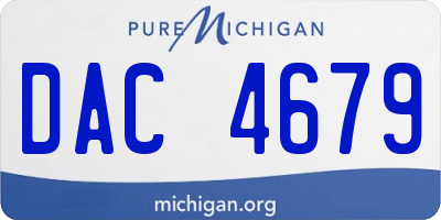 MI license plate DAC4679