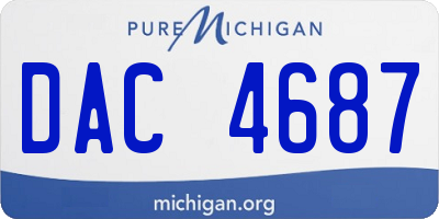 MI license plate DAC4687