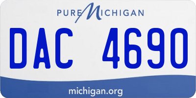 MI license plate DAC4690