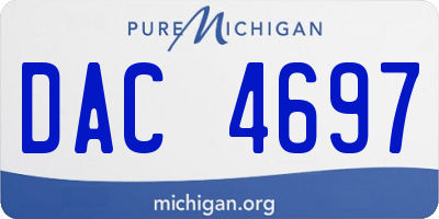 MI license plate DAC4697