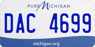 MI license plate DAC4699