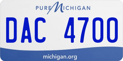 MI license plate DAC4700