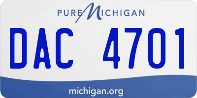 MI license plate DAC4701