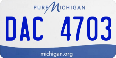 MI license plate DAC4703