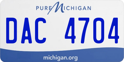 MI license plate DAC4704