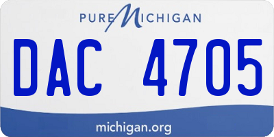 MI license plate DAC4705