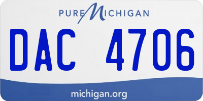 MI license plate DAC4706