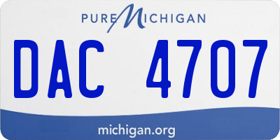 MI license plate DAC4707